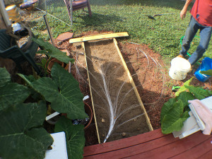 Pre-pour setup showing fiber optic strands ready to be pulled through wet concrete