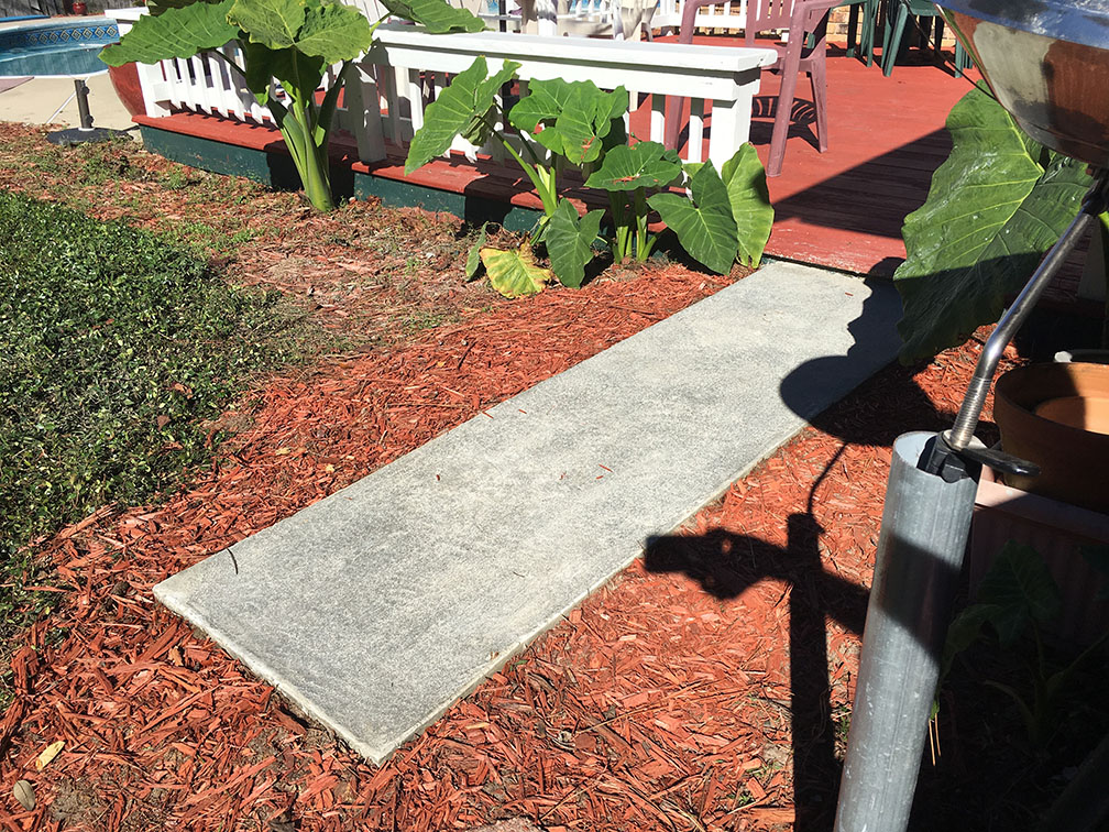 Daylight view of the finished fiber optic concrete slab after curing and trimming