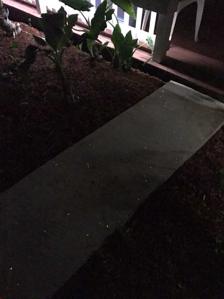 Close-up detail of fiber points visible across the finished slab surface