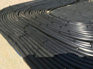 Finished panel tilted toward sunlight for better heating