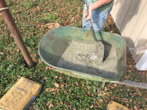 mixing concrete