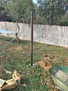 pole in concrete
