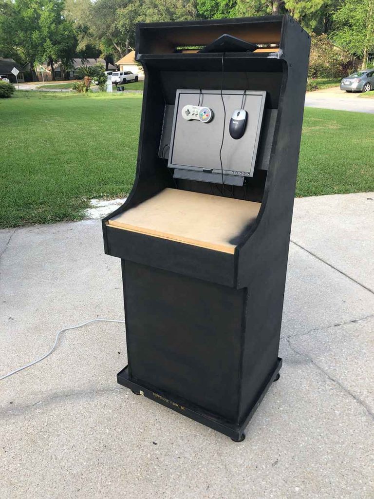 Finished cabinet exterior after paint in the garage